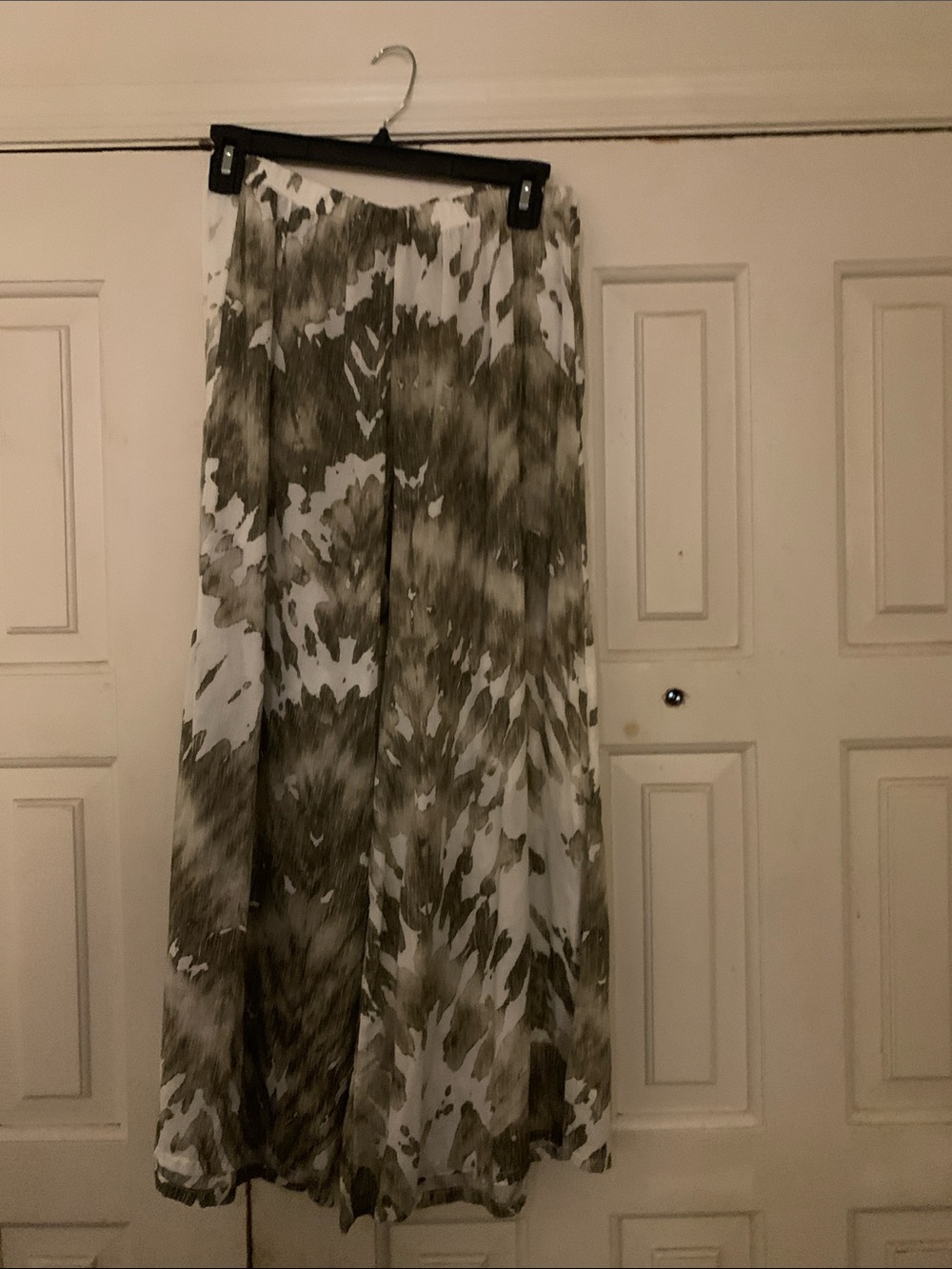 bryn Walker Olive Green and White Tie-Dye pants